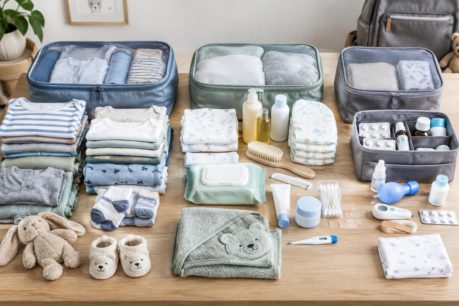 Symbolbild zu Praktische Vorbereitung und Pack-Strategien für Eltern, die mit Baby reisen Symbolbild zu Praktische Vorbereitung und Pack-Strategien für Eltern, die mit Baby reisen